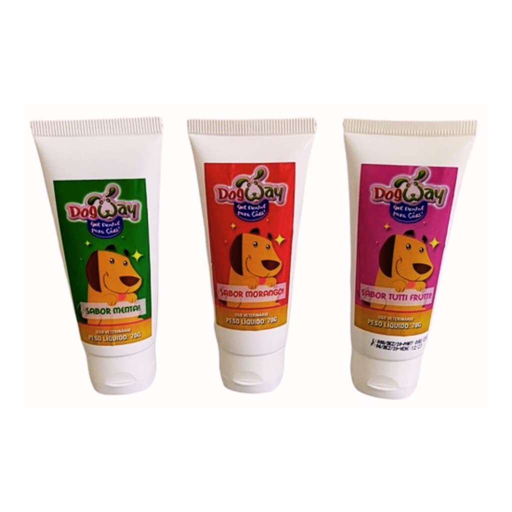 Creme Dental Gel Sabores Dog 70g Cachorro Cães Pet