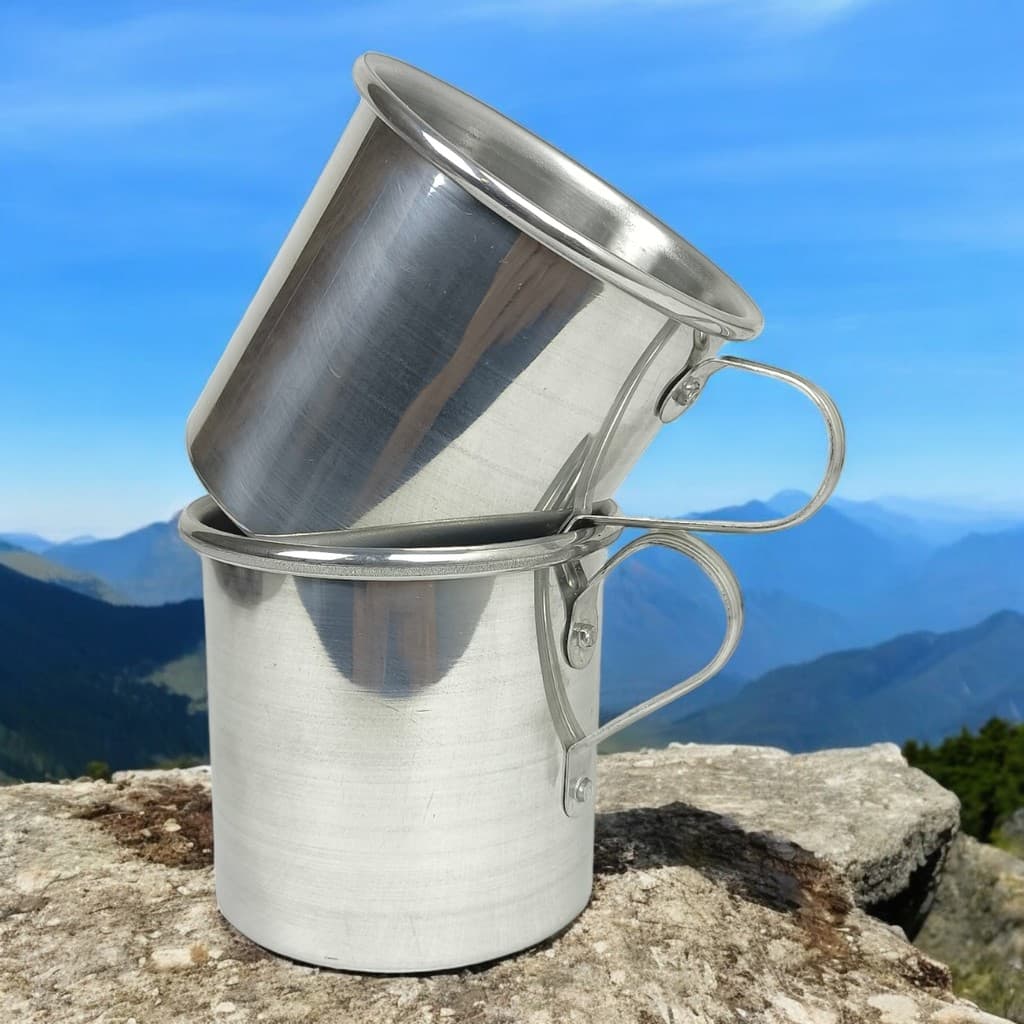 Kit 2 Caneca Copo Moscow Mule Alumínio Polido 350ml Xícara De Café