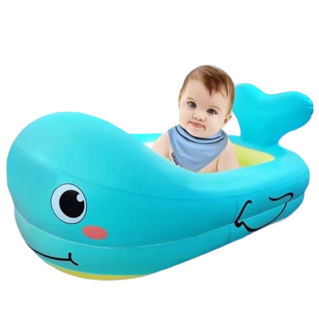 Banheira Inflavel Portatil Baleia Feliz Grande Buba 84cm