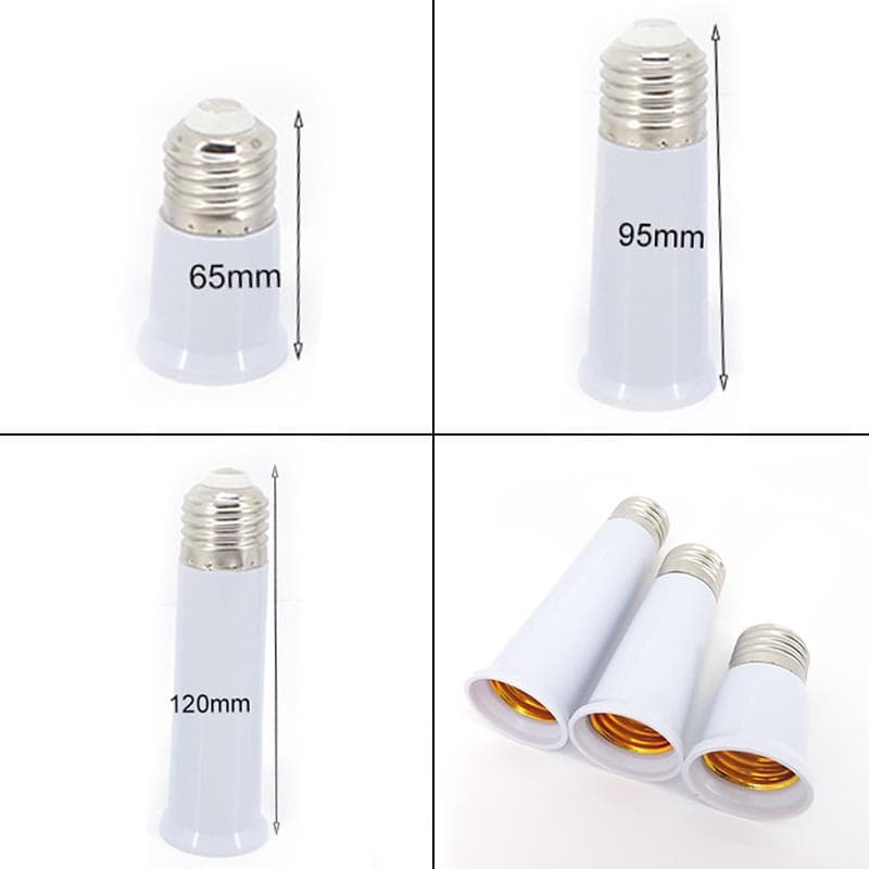 65mm 95mm 120mm E27 Para E27 Extensor Suporte Da Lâmpada Base Estender Extensão Soquete Adaptador LED De Luz Conversor B