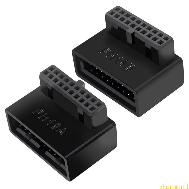 Placa Charmosa USB 3.0 19P 20P 90 ° Adaptador Cotovelo Tipo Encaixe Do Chassi Dianteiro