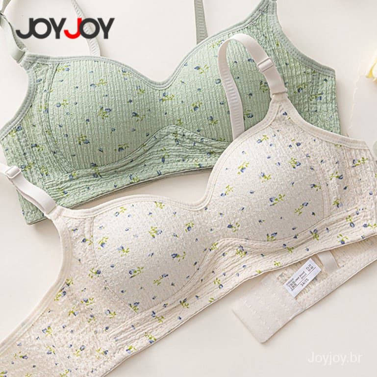Joyjoy Sutiã Casual Floral Bonito, Sem Fio, Sem Aro, Moda Íntima Feminina