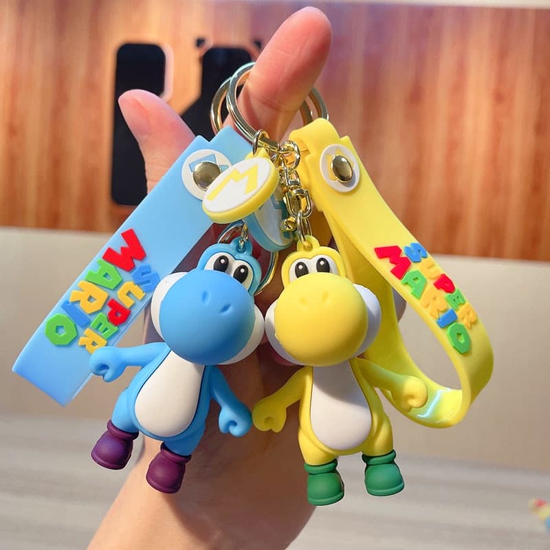 Lembranças/Keychains/Cartoon Bonitinho Super Mary Dinosaur pvc Chaveiro Porta-Chaves Boneca Pingente Carro