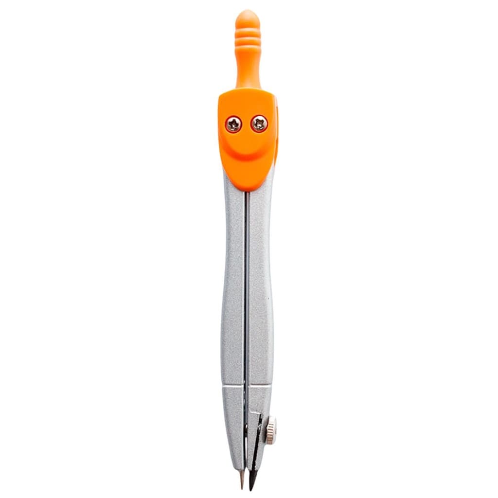 COMPASSO ESCOLAR METALICO LARANJA COM ESTOJO PLÁSTICO LEONORA