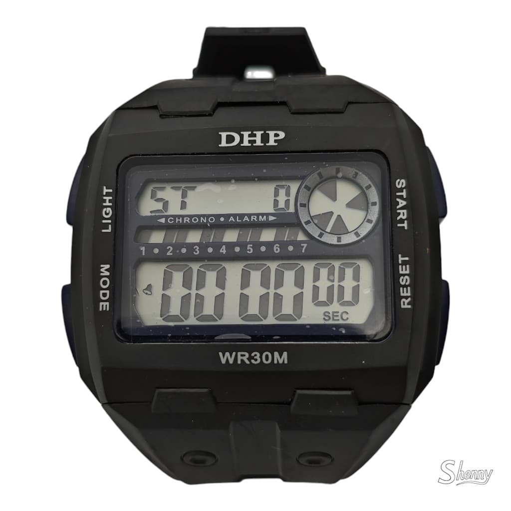 Relógio original digital à prova d'agua esportivo masculino presente alarme/cronômetro DHP (227)