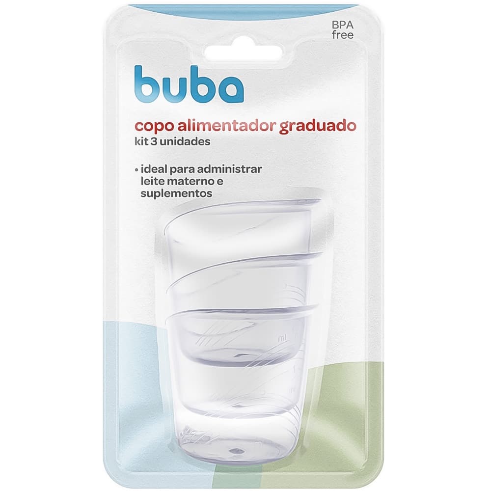 Copo Alimentador Graduado 35ml Com 3 Unidades Buba Bebe