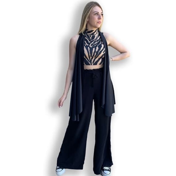 Regata Cardigan Kimono Estilo Morceguinho Feminino