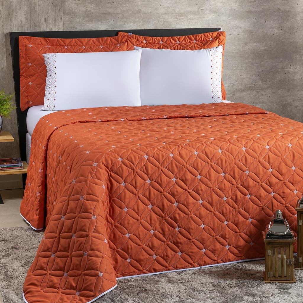 Kit Roupa de Cama KING 6 Peças Cobre Leito e Lençol Ideale