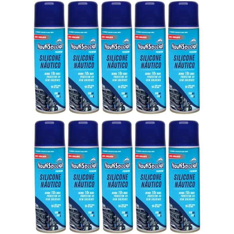 10 Silicone Náutico Premium Spray Nautispecial 300ml Lancha