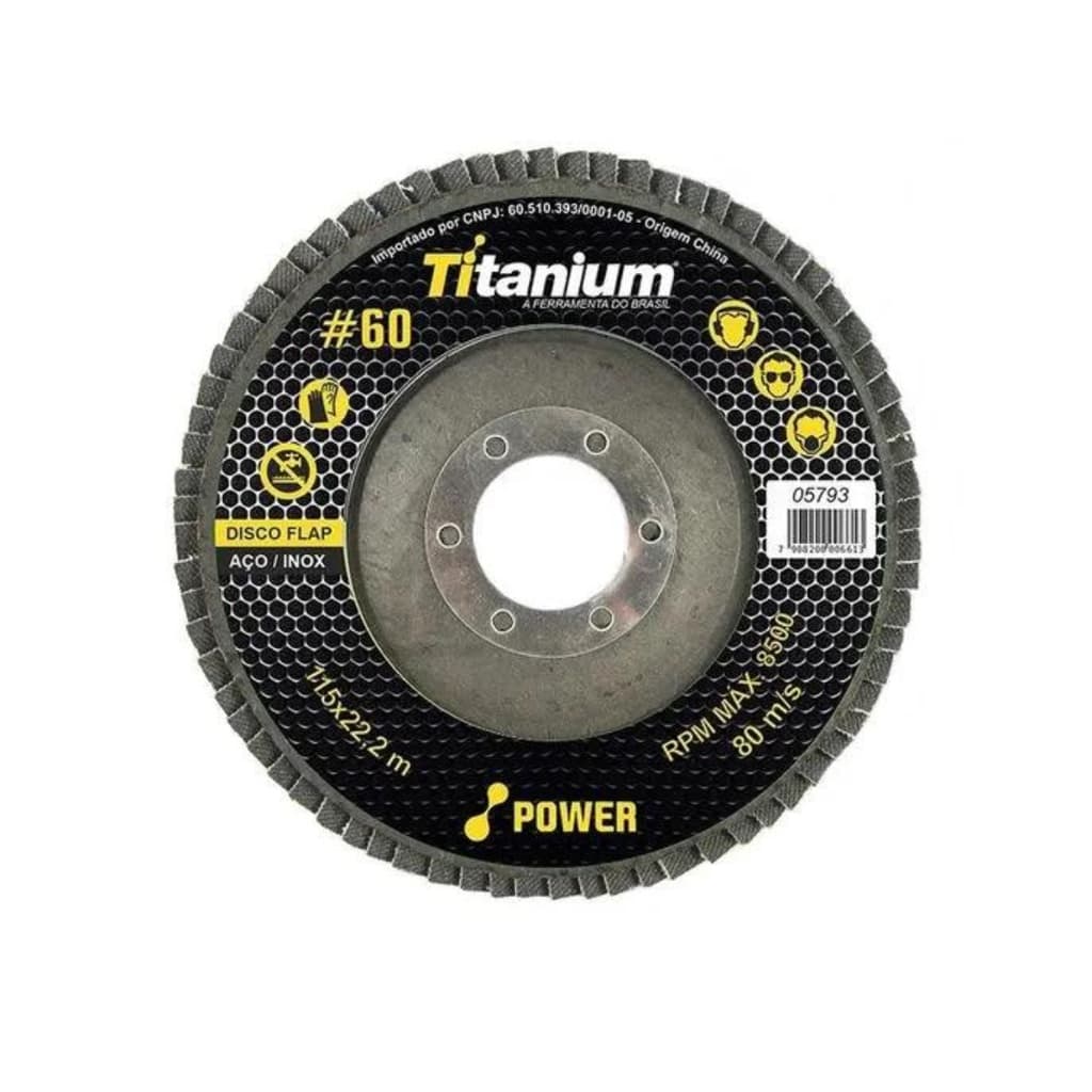 DISCO FLAP POWER CURVO ZIRCONIO 4.1/2" GR. 060 TITANIUM
