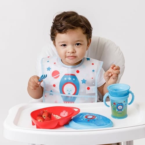 Copo Azul Gatinho Menino Treinamento Alça Removivel