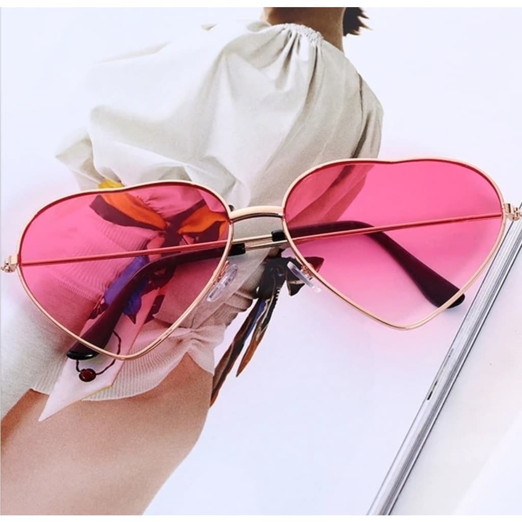 Óculos de Sol Feminino Infantil para Criança Meninas Formato Coração Armação Aço Flexível Kids Rosa Preto Marrom Moda