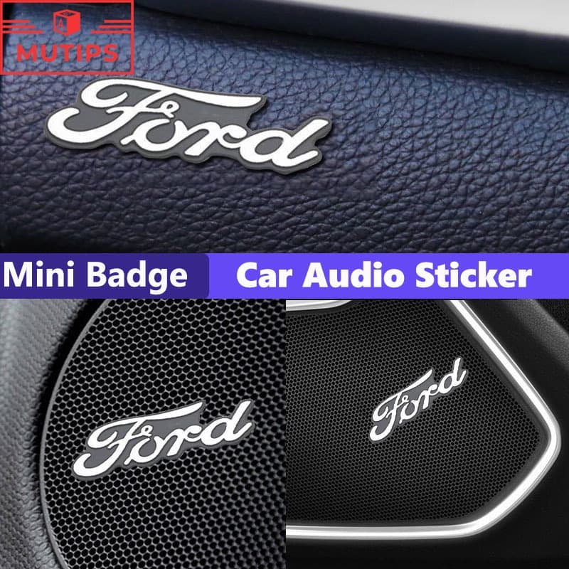Ford 4Pcs/Set 3D Car Metal Emblema De Para Carros Autocolantes De Alto-Falantes De Áudio Ka Focus mk2 Ranger Novo Fiesta Fusion Ecosport Edge
