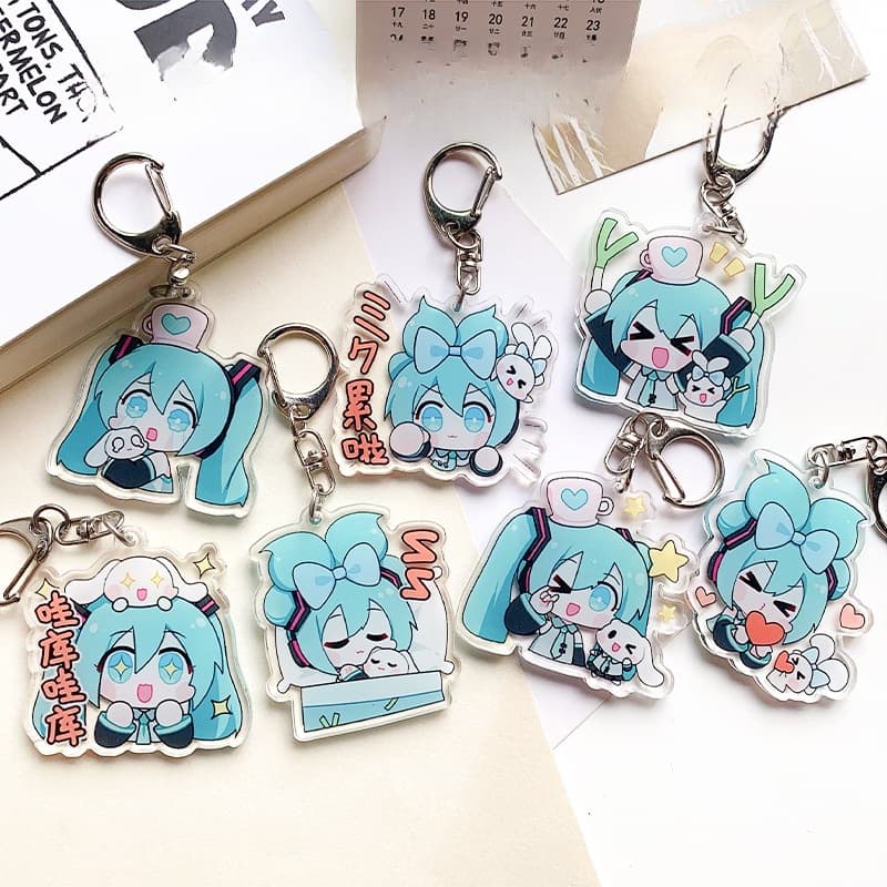 Chaveiro Hatsune Miku Acrílico Fofo Anime Periférico Criativo Pingente Chave De Boa Visual