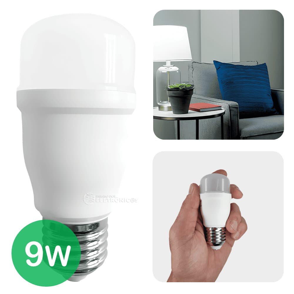 Lâmpada LED Bulbo Mini T45 9W E27 Para Plafons e Luminárias Compactas EB7205
