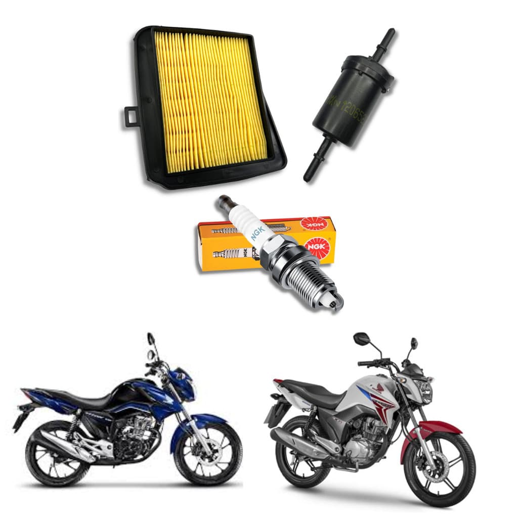 Vela + Filtro De Ar +Filtro de  Combustivel Honda Titan/fan 150 160 2014 a2024