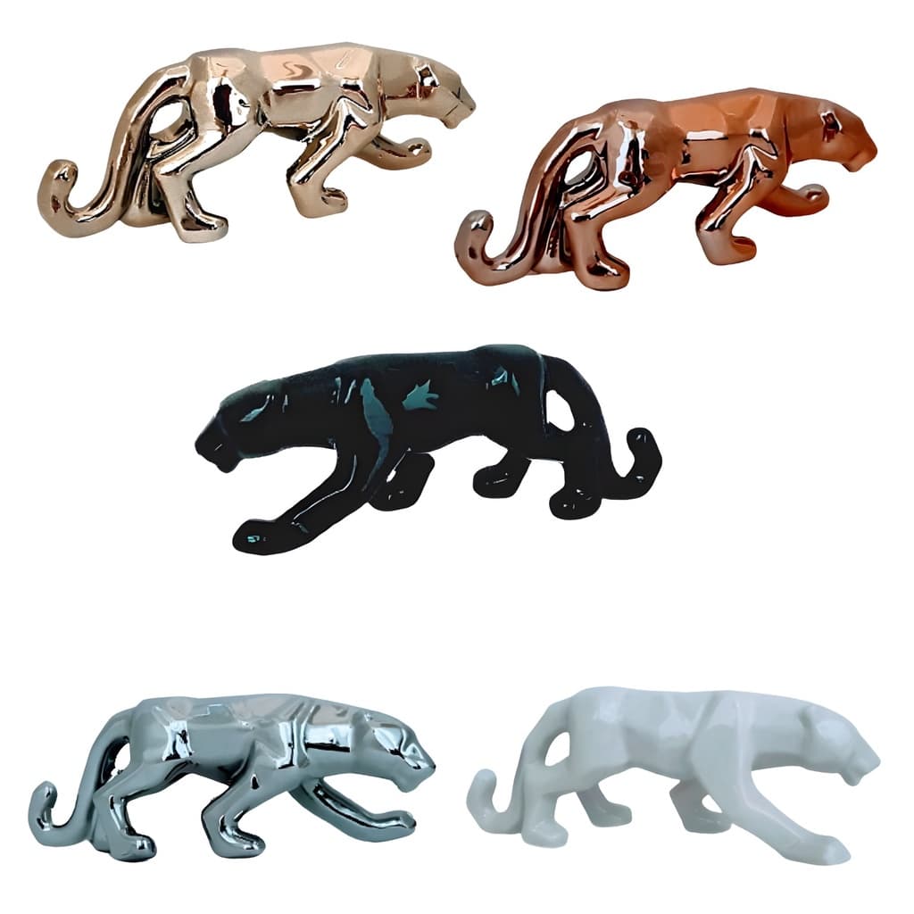 ENFEITE PANTERA DECORATIVO - FELINO ADORNO ESTATUETA - CASA SALA RACK