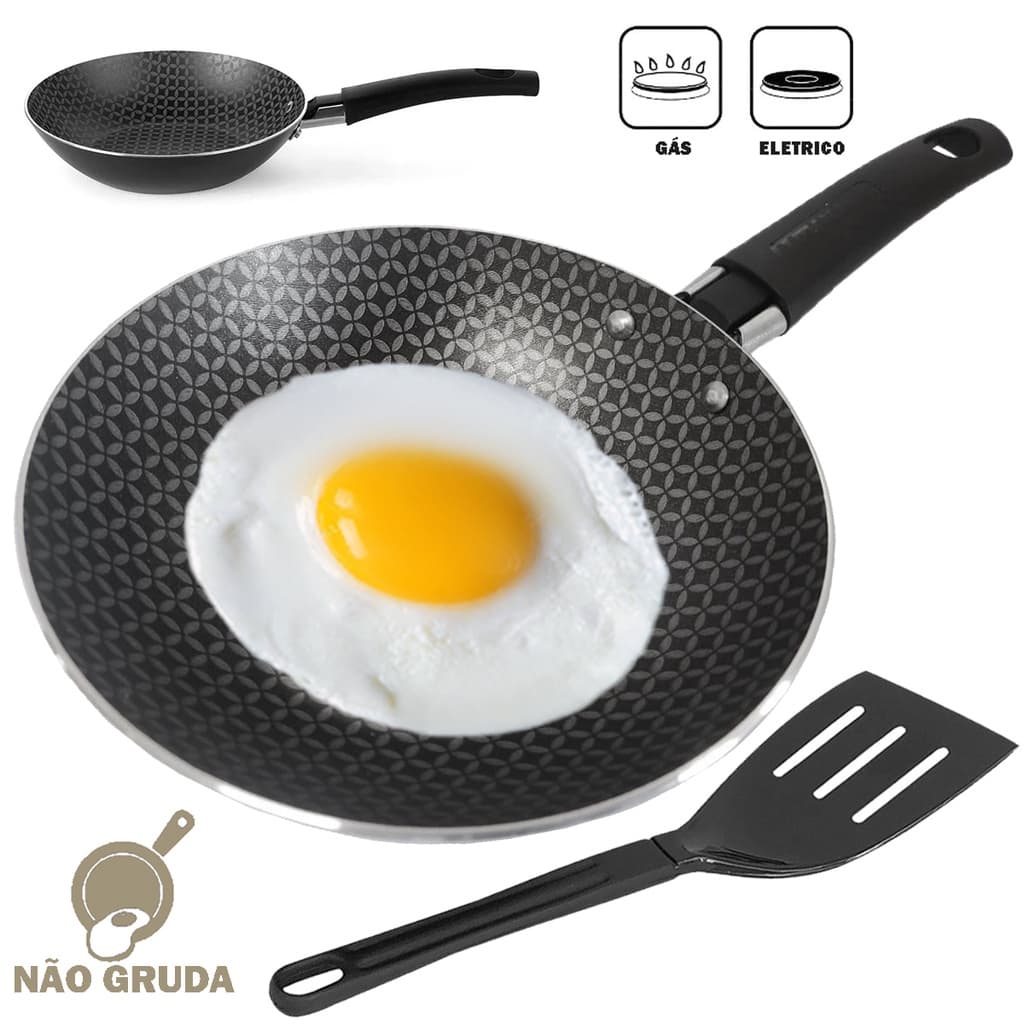 Frigideira Antiaderente de Alumínio Pequena 16cm Não Gruda Fritar Ovo Hambúrguer Gourmet