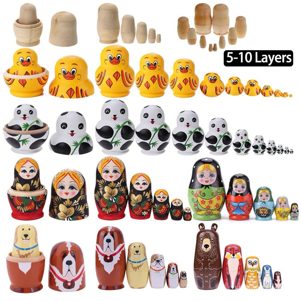 Bonecas De Madeira Matryoshka Brinquedos Meninas Russo Bonecas De Aninhamento Crianças Artesanal Madeira Matryoshka Boneca Brinquedo Craffts Crianças Presentes De Aniversário