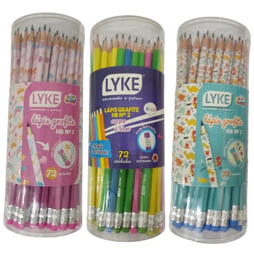 KIT 72 LAPIS GRAFITE C/BORRACHA  - LYKE
