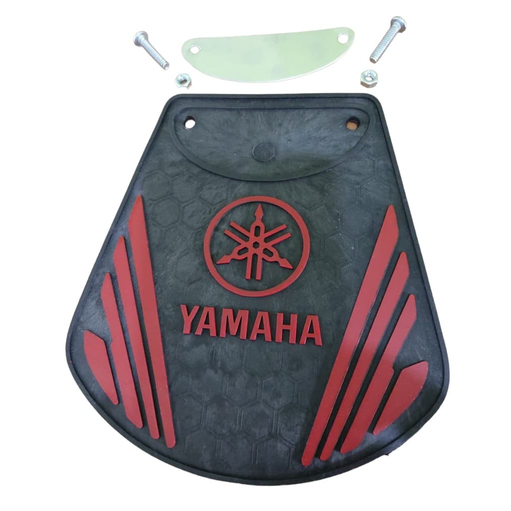 Parabarro De Borracha Para Motos Logo Yamaha Vermelho