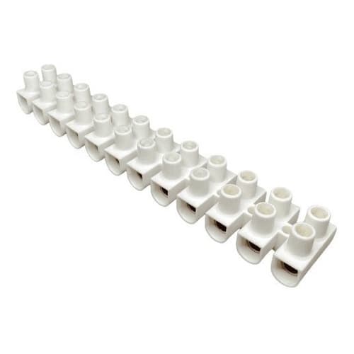 BARRA BORNE TIPO SINDAL 6mm (CONECTORES MÚLTIPLOS EM BARRA) BARRAMENTO TERMINAL COM 12 FUROS BORNES - 1un