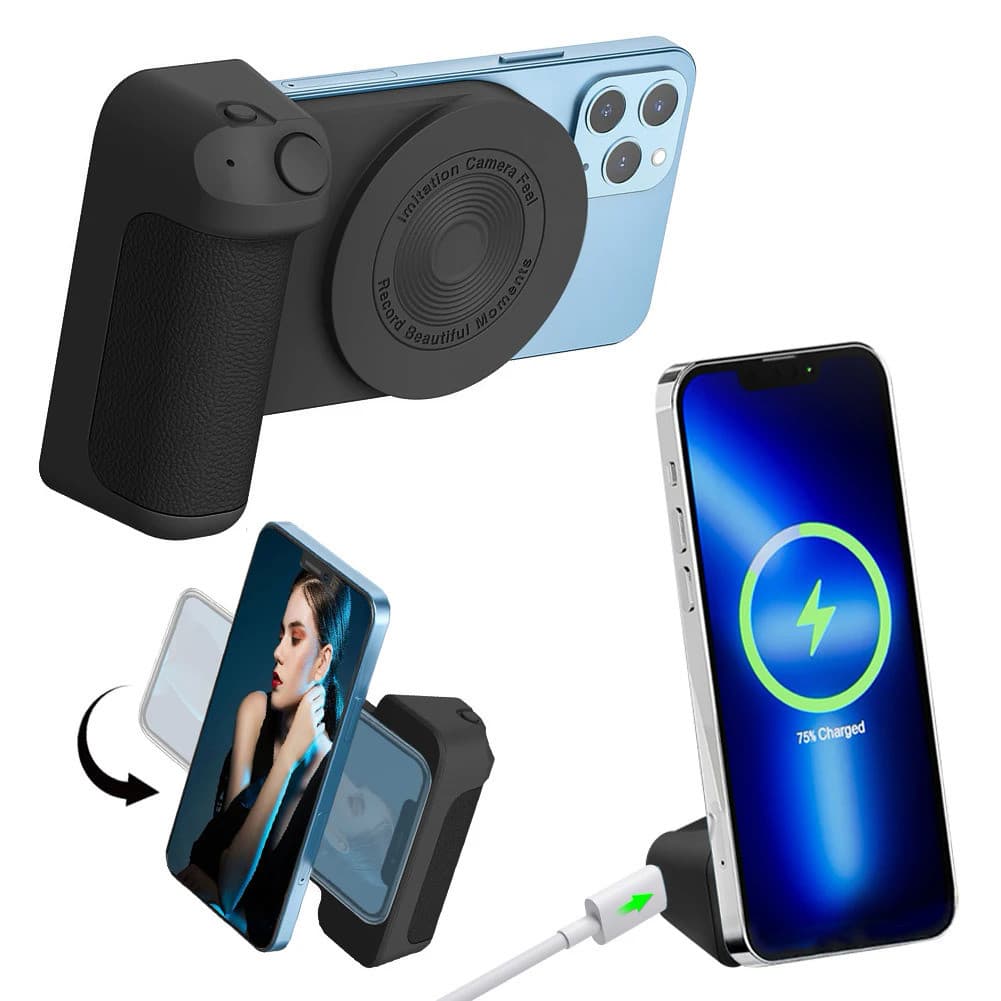 3 em 1 suporte de câmera aperto de carregamento multifuncional magnético selfie foto suporte Bluetooth compatível anti-vibração para Android/iOS