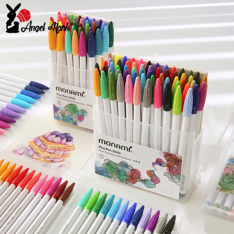 60 Cores Caneta Monami Plus 3000 Canetas Em Gel À Base De Água De Linha De Gancho De Conta Manual Escolar Material Papelaria Coreana