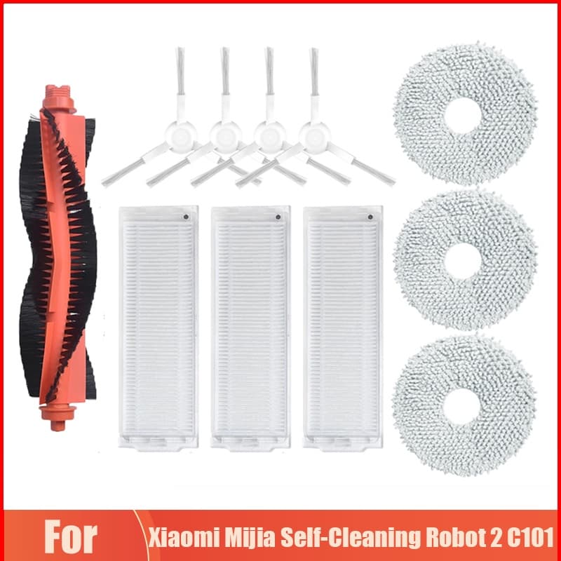 Xiaomi Robô Vácuo X20/Mijia Autolimpante 2/C101 Escova De Rolo Filtro Hepa Esfregão Pano Lateral Acessórios