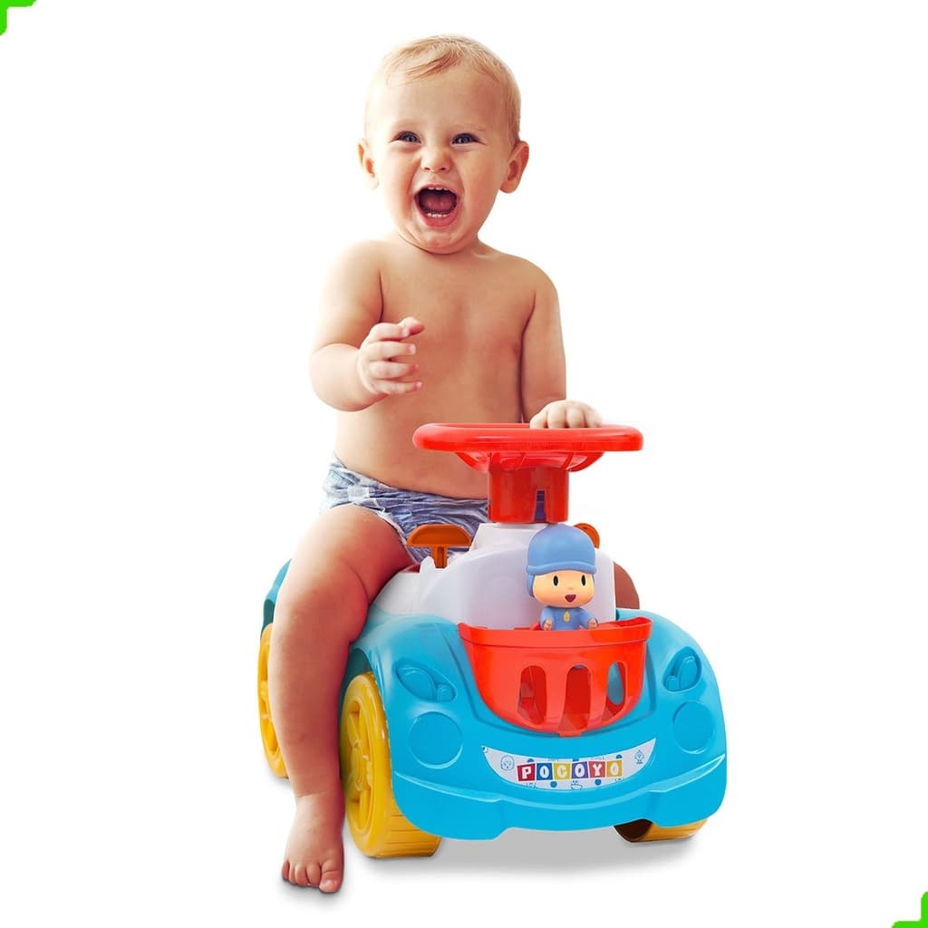 Totokinha Pocoyo Elly Velotrol Infantil com boneco Buzina azul banco porta  objetos + peças andador cardoso 6012/6013