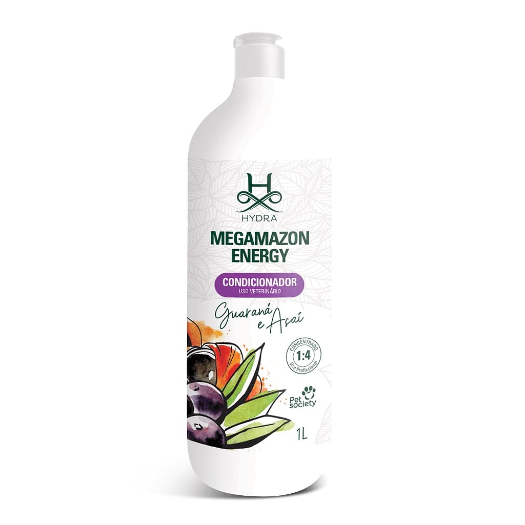 Condicionador Cachorro Gato Hydra Megamazon Energy Guaraná e Açaí 1L