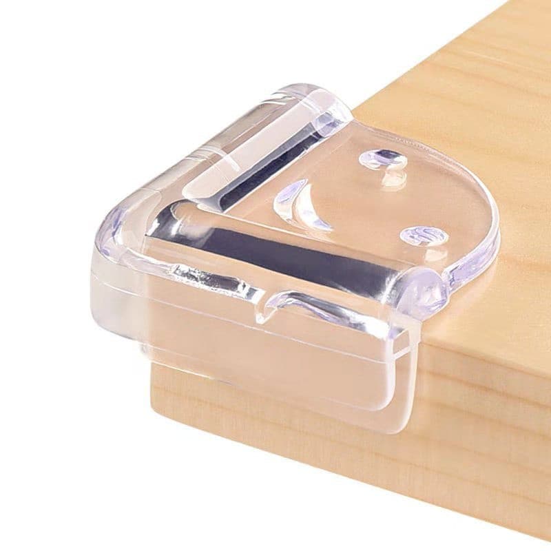 Kit 4/12 Protetor De Quina De Mesa Silicone Canto Segurança Para Bebês Com Adesivo Proteção Criança Alto E Baixo Vidro