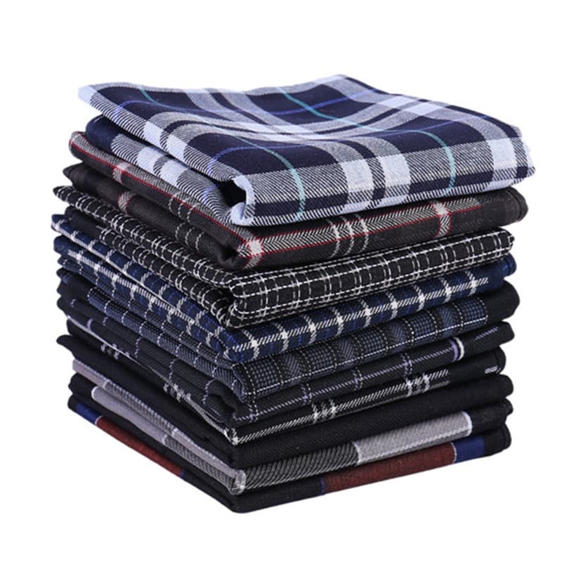 3 Unidades 43x43cm 100 % Algodão Preto Cinza Estilo Britânico Listrado Xadrez Masculino Bolso Festa De Casamento Lenços