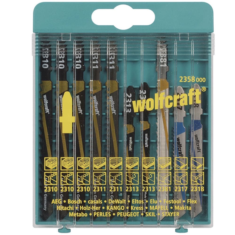 Conjunto 10 Lâminas Serra Tico Tico Wolfcraft 235800 Para Madeira Corte Preciso Profissional