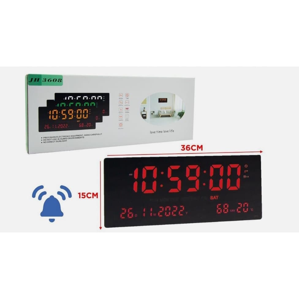 Relógio Digital de LED de parede ou de mesa Calendário HM5449 - Não vem controle novos e de qualidade