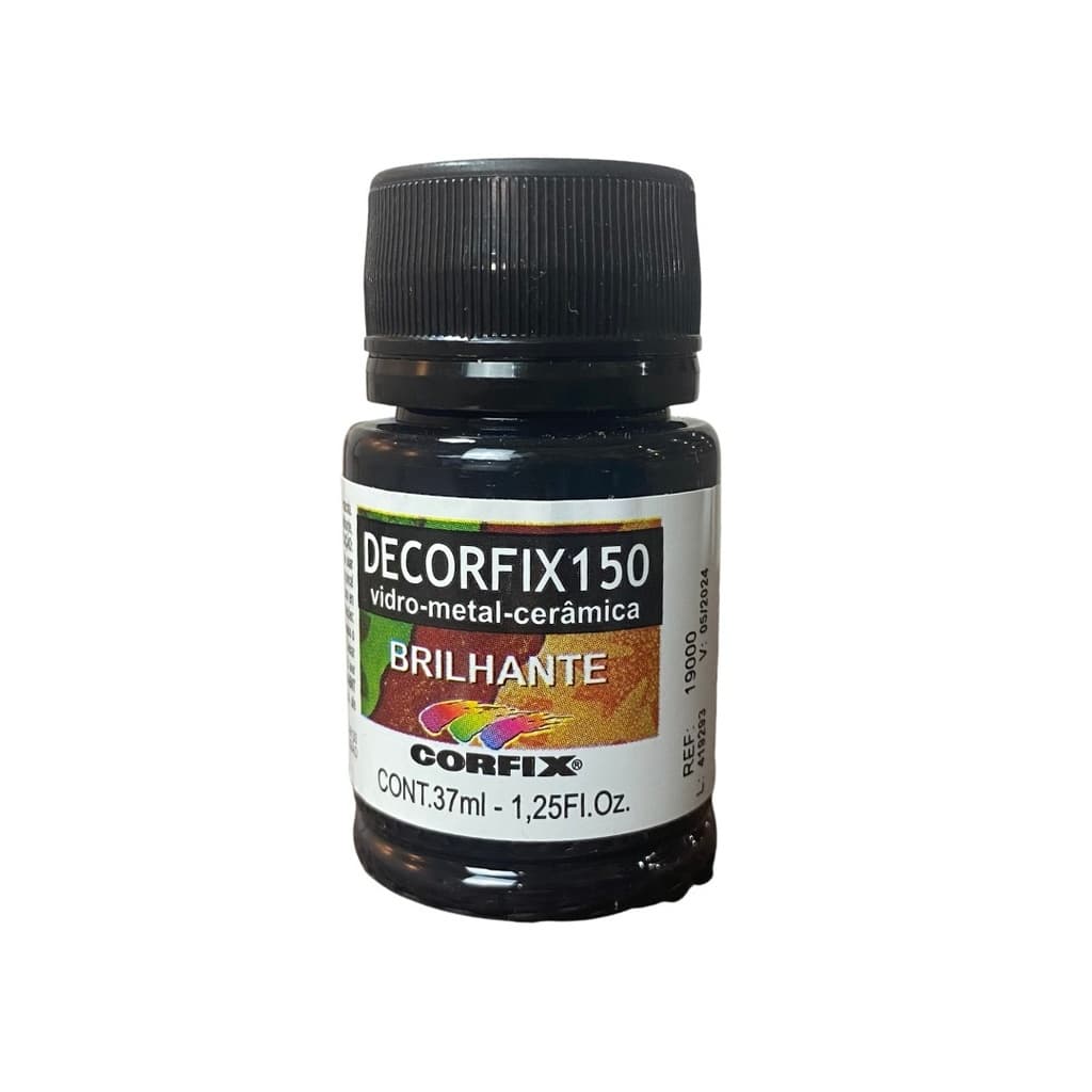 321 BRILHANTE | TINTA DECORFIX150 - PRETO - 37ml