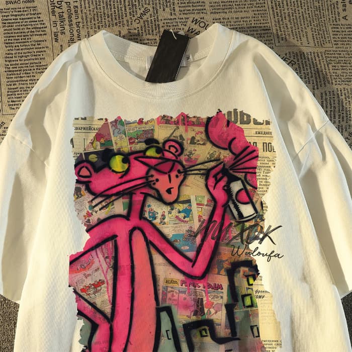 Camiseta Unissex Plus Size Estampada com Pantera