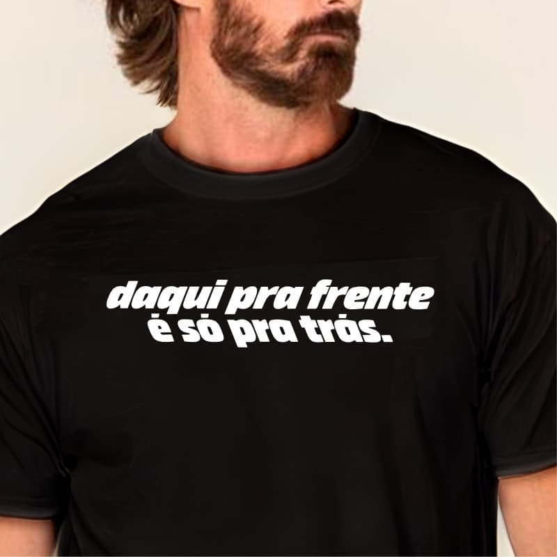 Camiseta Masculina Minimalista Camisa 100% Algodão Lançamento Casual Texana Blusa Streetwear Daqui Pra Frente Top