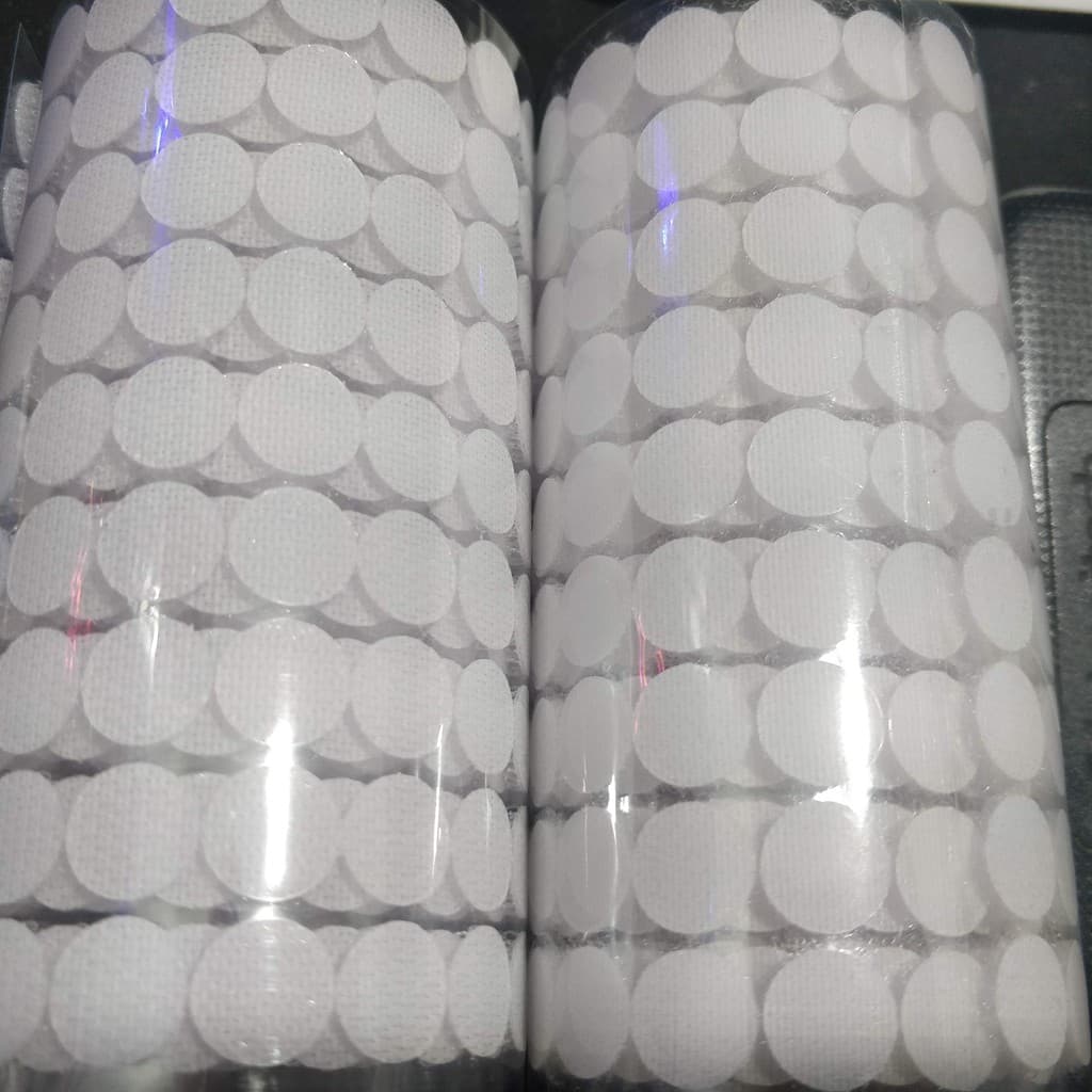 Mini Velcro Adesivo redondo 10mm branco - até 270 pares