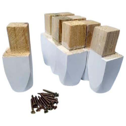 Pés De Madeira Para  Guarda-roupa Kit 8 Pes E 16 Parafusos