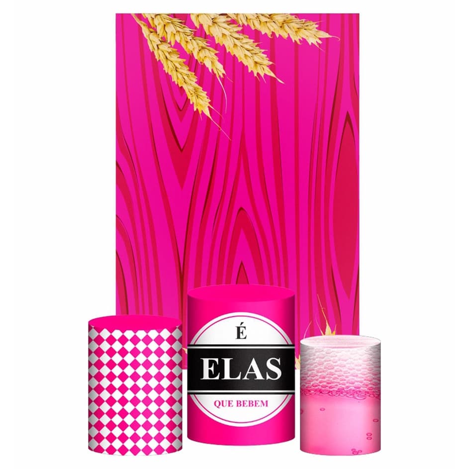 Kit Casado Boteco Feminino Trio Capa Cilindro Retangular Tecido