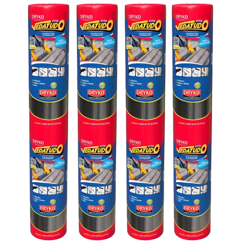 Fita Autoadesiva Asfáltica Vedatudo 90cm X 10m 4 Uni DRYKO