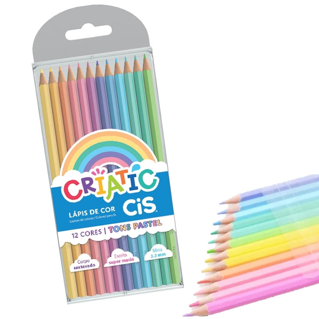 Lapis De Cor Cores Pasteis 12 Cores Cis Criatic
