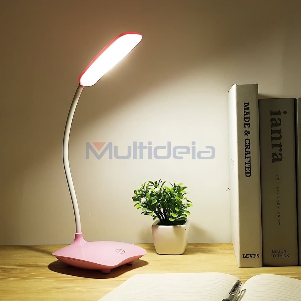 Multideia Luminária  Abajur de Mesa Dobrável Flexível Sem Fio Recarregável Led USB para Leitura