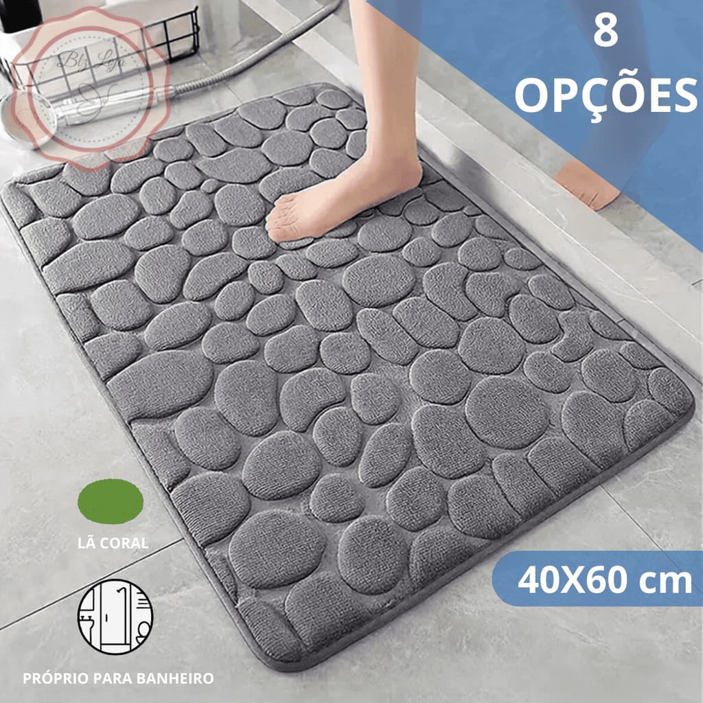 Kit 2 Tapete Soft Antiderrapante Para Banheiro Sala Quarto Com Diversas Cores Resistente Confortável