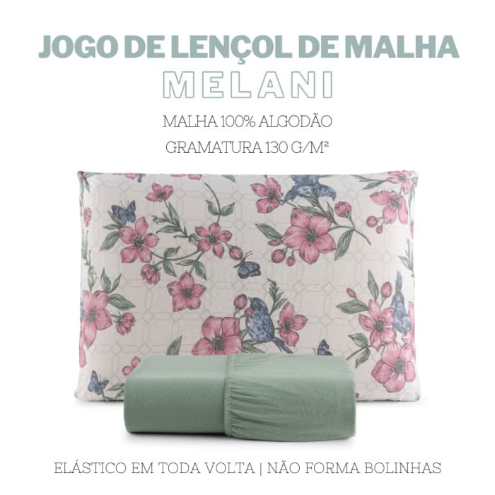 Jogo de Lençol 2 Pçs Solteiro Malha com Elástico