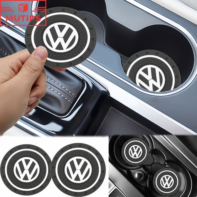 Volkswagen Car Water Coaster Cup Porta Garrafas De Borracha Macia Anti-Derrapante Tapete Para VW Polo 9n 9n3 gol g5 g4 g3 g6 Nivus Fox Nova Vírus Do Carocha