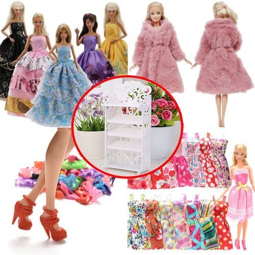 Acessórios Para Bonecas Sapatos Vestidos Longos Casaco