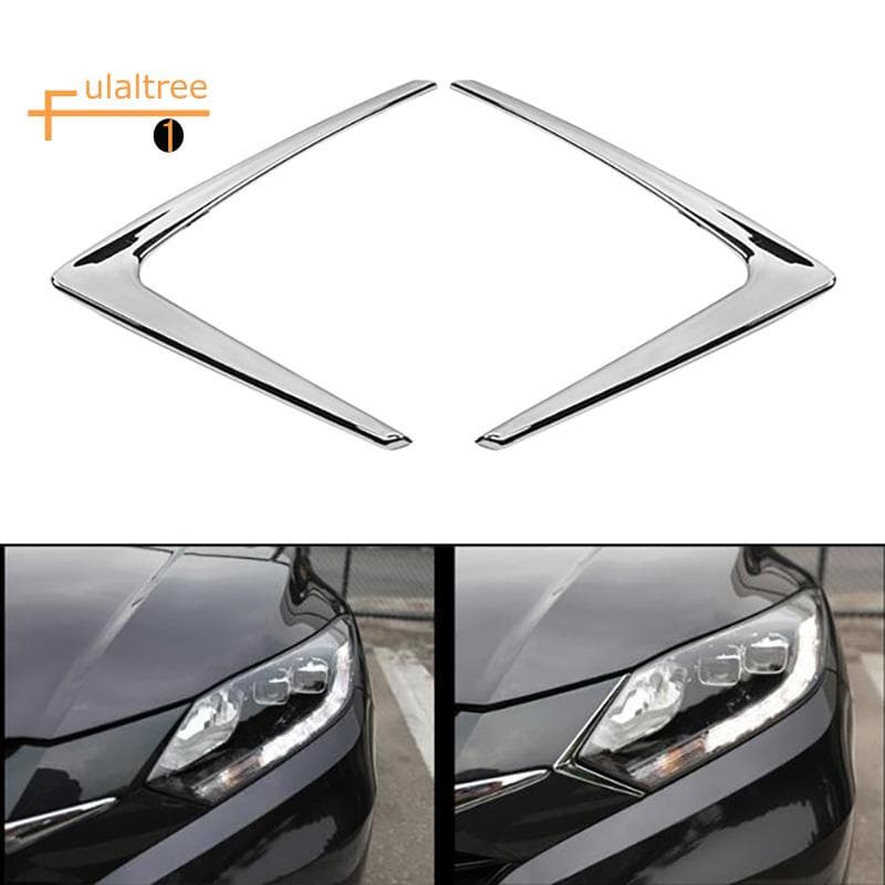 Lâmpada Frontal Cromada Com Três Cantos Moldagem Da Tampa Bezel Para Honda Hrv Vezel 2014-2019