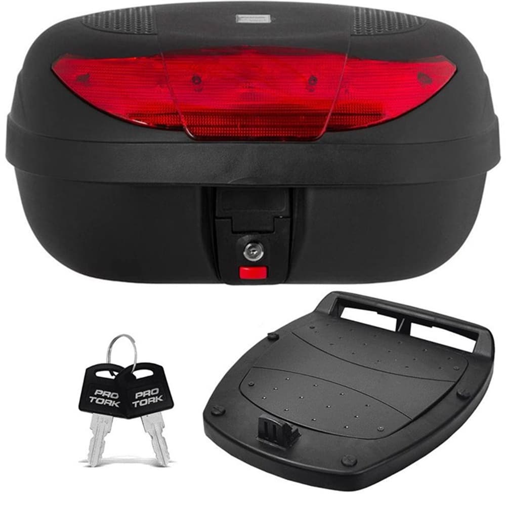 Bauleto Baú Motocicleta Moto Traseiro 45 Litros Smart Box 2 com Lente Vermelha BP-09 - Pro Tork